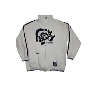 Vintage Y2K Ecko Unltd Hoodie – White & Blue Baggy Skater Sweatshirt – Men’s 3X